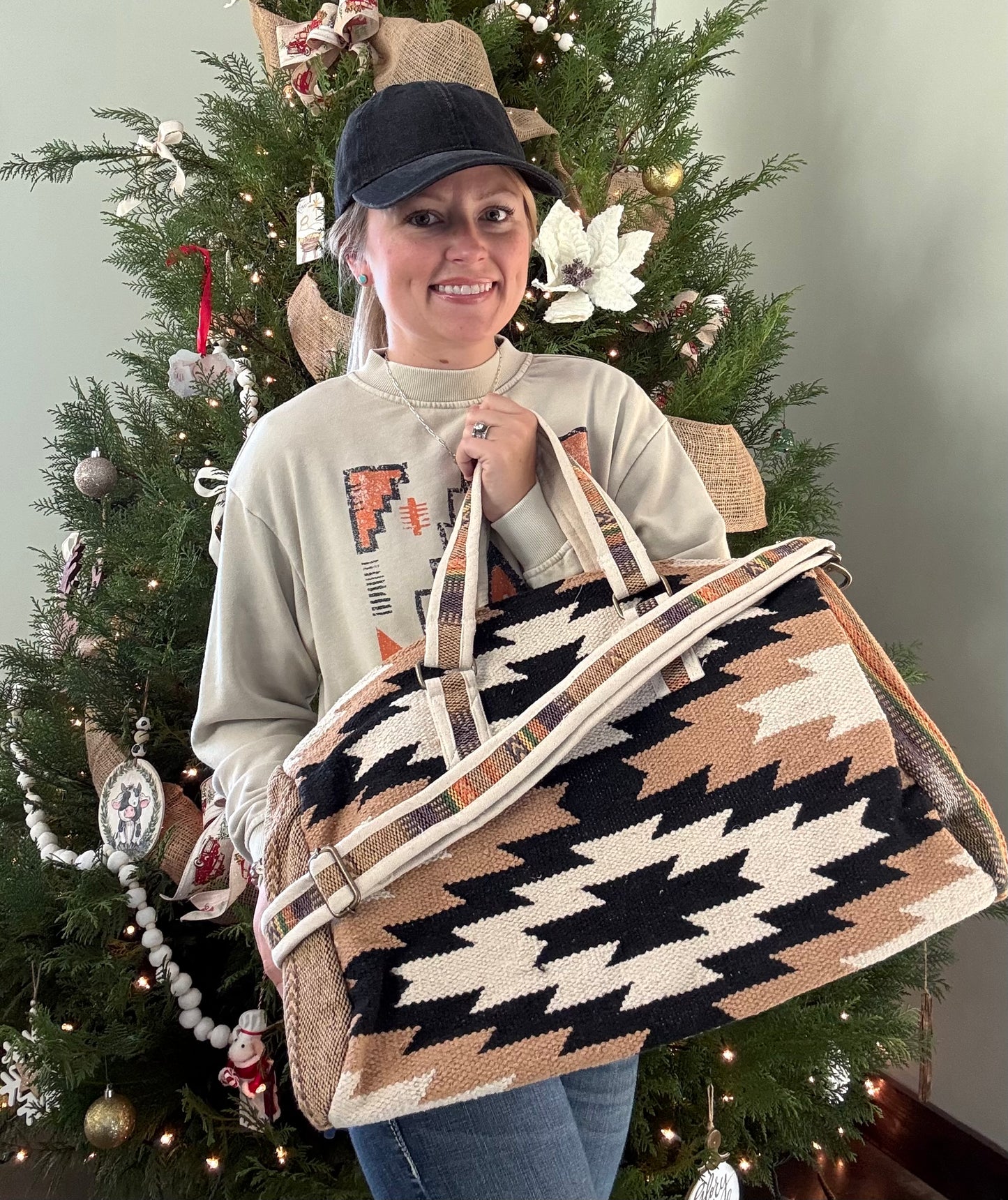 Aztec Duffle Bag - Black