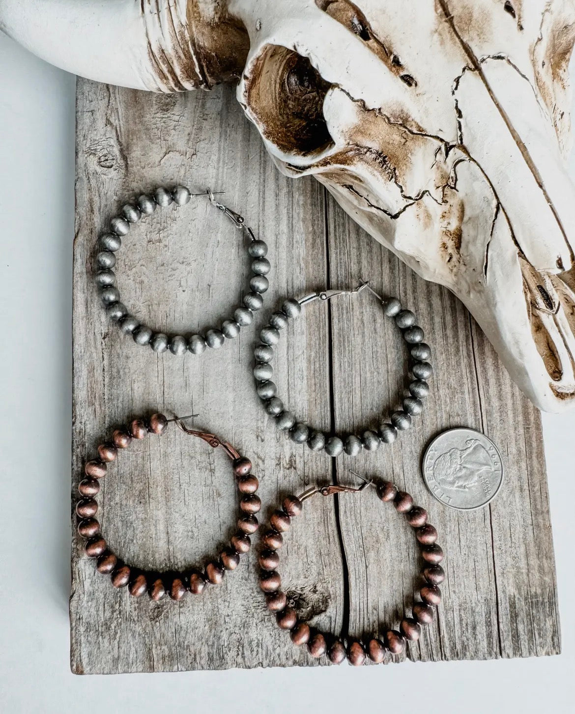 Navajo Pearl Style Hoop Earrings