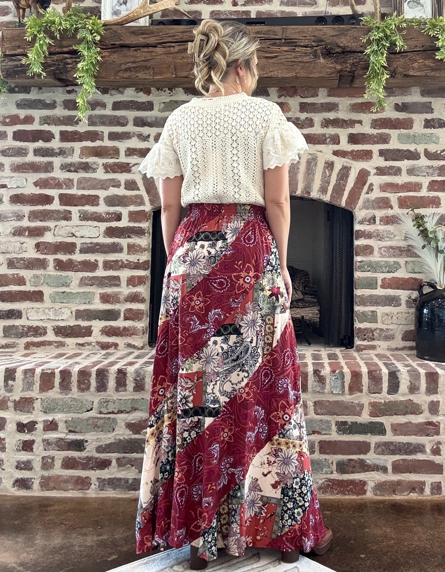 Multi Print Maxi Skirt