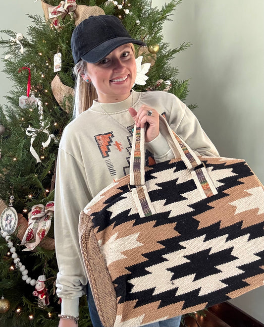 Aztec Duffle Bag - Black