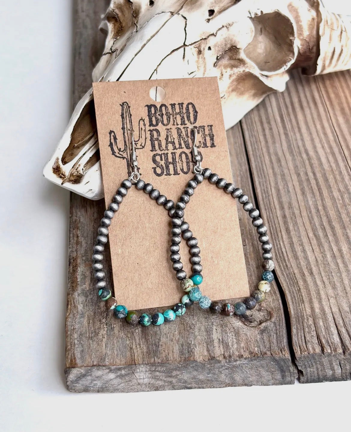 Navajo Pearl Style Teardrop Earrings