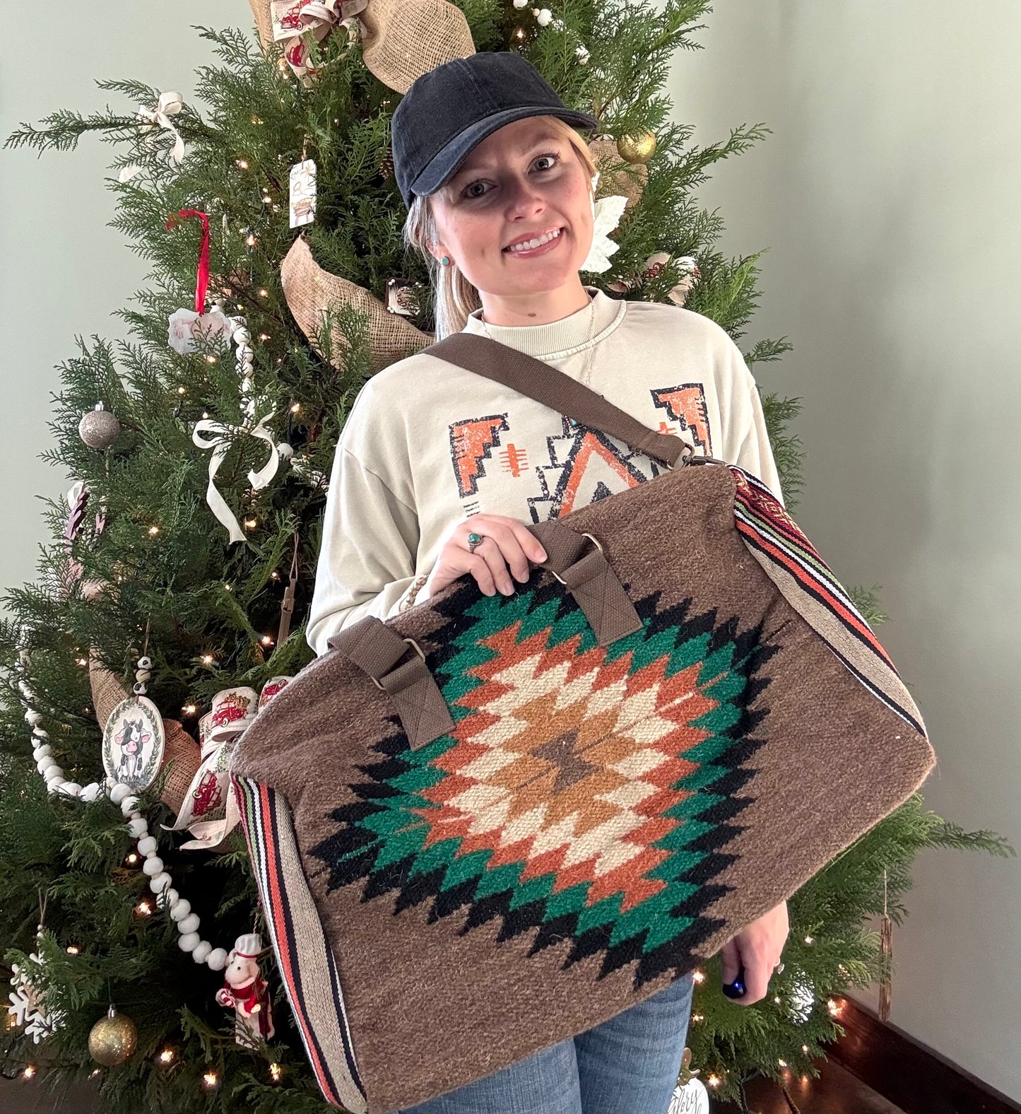 Aztec Duffle Bag - Brown