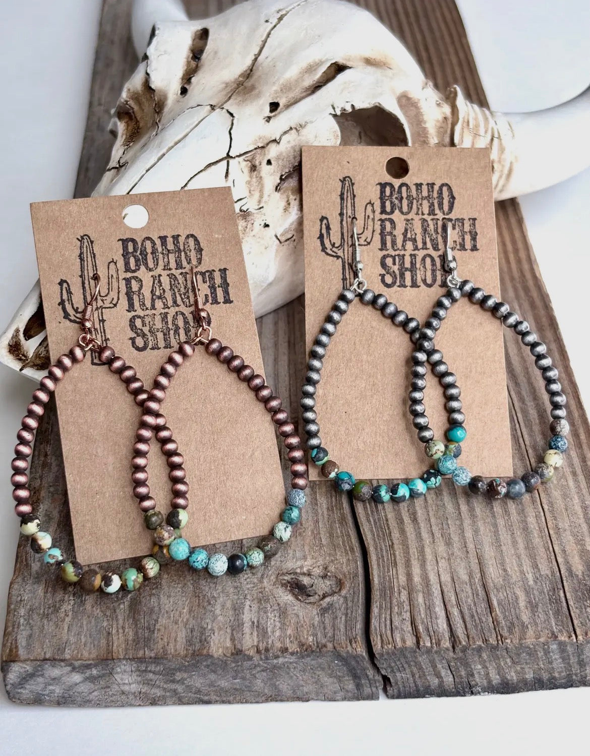 Navajo Pearl Style Teardrop Earrings