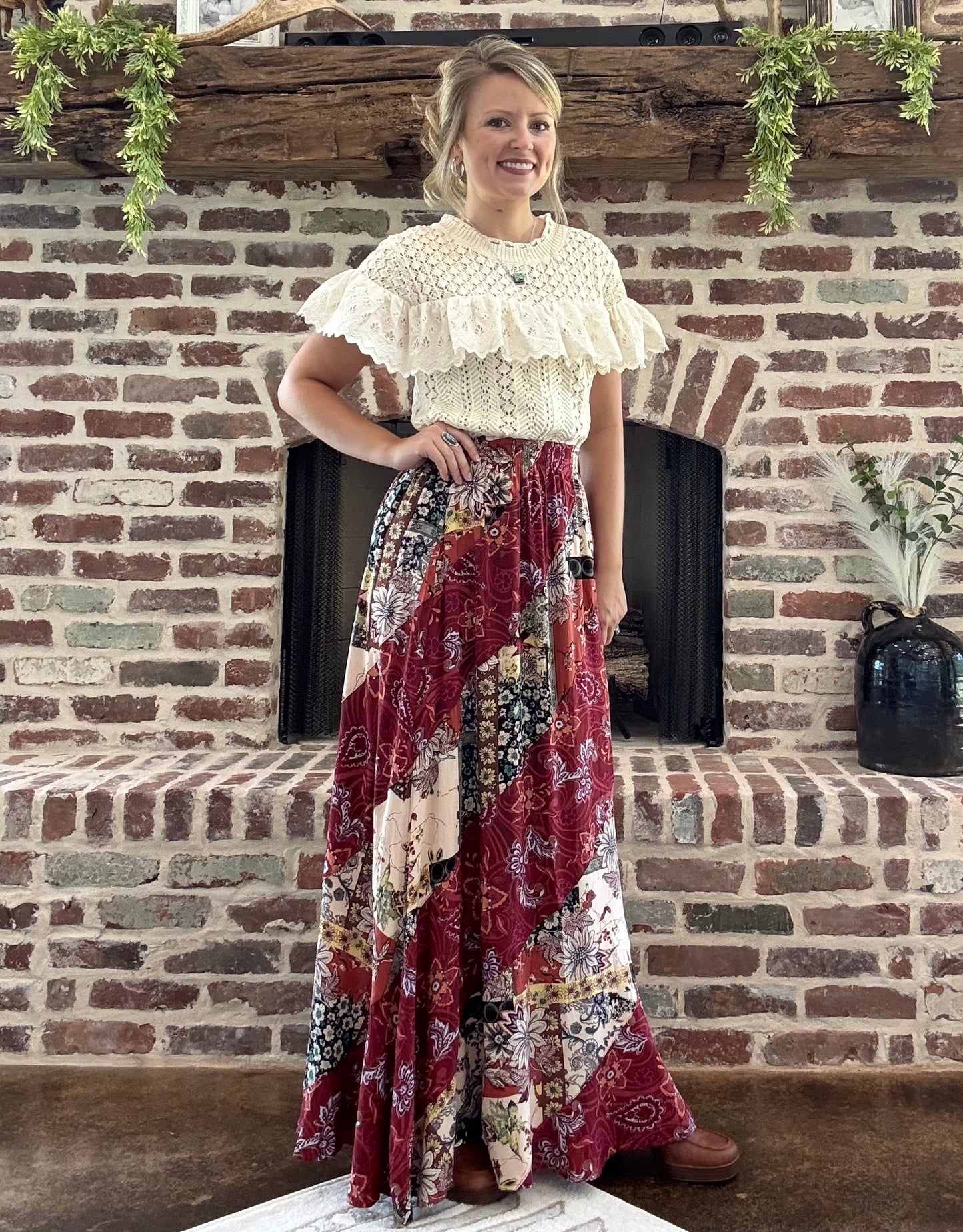 Multi Print Maxi Skirt