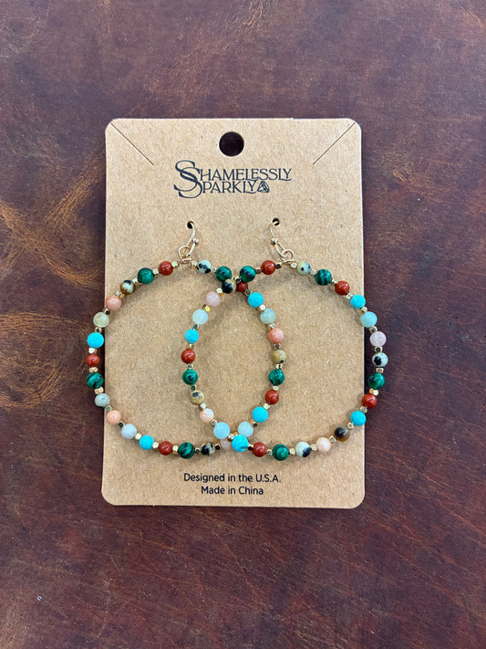 Multicolored Natural Stone Earrings