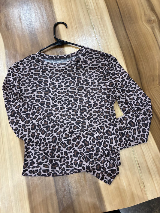 Leopard mesh top