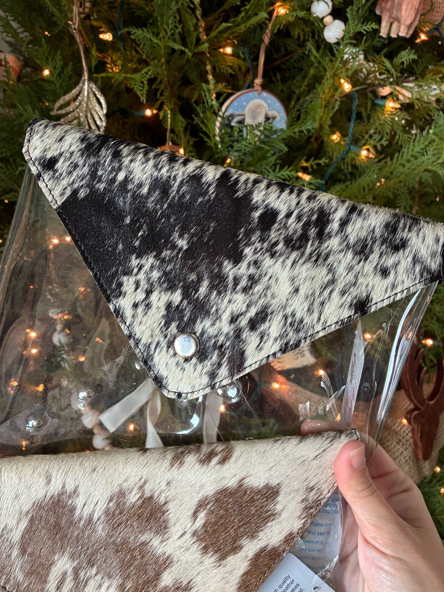Cowhide Clear Purse